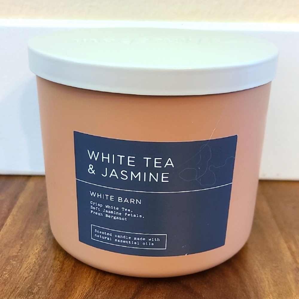 WHITE TEA & JASMINE 3 Wick Candle Bath & Body Works